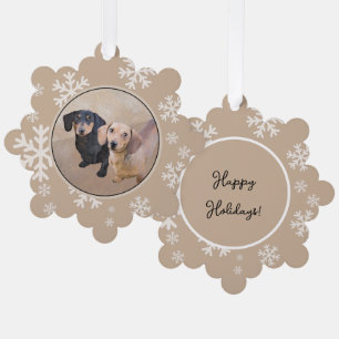 Dachshund (vloeiend) schilderen - Oorspronkelijke Ornament Kaart
