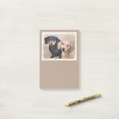 Dachshund (vloeiend) schilderen - Oorspronkelijke  Post-it® Notes (Op bureau)