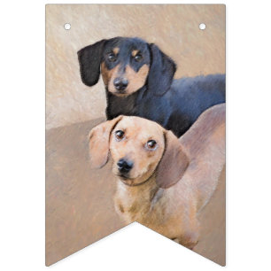 Dachshund (vloeiend) schilderen - Oorspronkelijke Vlaggetjes