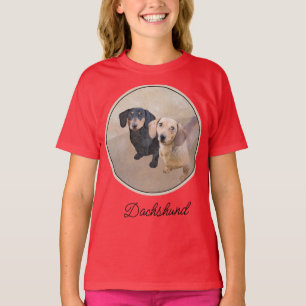 Dachshund (vloeiend) schilderen - Origineel Hond A T-shirt