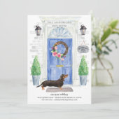 Dachshund Voorportretaankondiging Kaart (Staand voorkant)