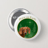 Dachshund Vrede op Aarde - Button (Voorkant /achterkant)
