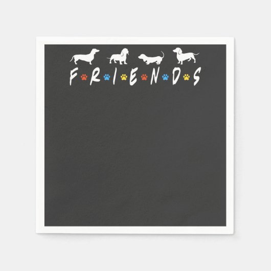 Dachshund Vrienden Servet (Voorkant)