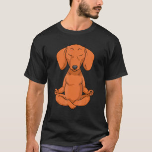 Dachshund Vrouwen Weiner Dog Yoga Meditatie T-shirt