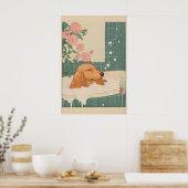 Dachshund Wall Art Japanese Style Bathroom Print (Keuken)