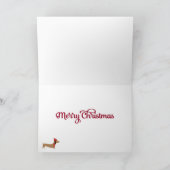 Dachshund Warmste Wensen Vrolijke Kerstmis Kaart (Binnen)