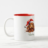 Dachshund Waterverf Kerstmis Mok (Links)