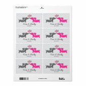 Dachshund Wedding Gift Label Labels personaliseren (Full Sheet)