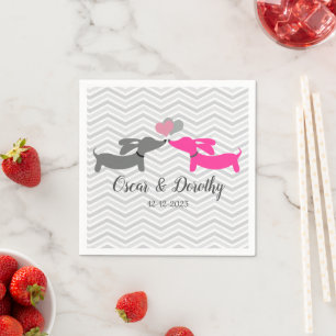 Dachshund Wedding Personalized Doxie Napkins Servet
