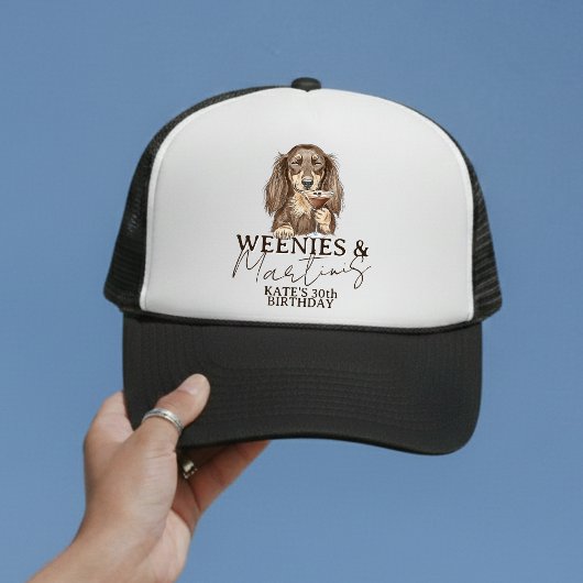 Dachshund Weenies and Martinis Party Trucker Pet