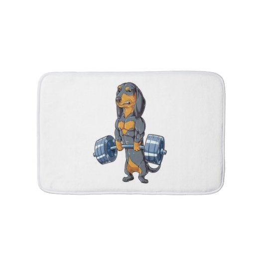 Dachshund Weightlift Badmat (Voorkant)