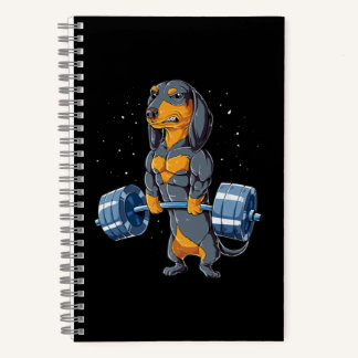 Dachshund Weightlift Fitness Gym Notitieboek