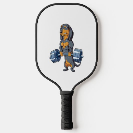 Dachshund Weightlift Pickleball Paddle (Voorkant)