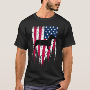 Dachshund Weiner American USA Vlag 4 juli T-shirt