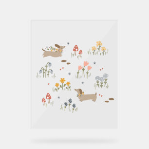 Dachshund Weiner Amoureux de les chiens Fleur sauv