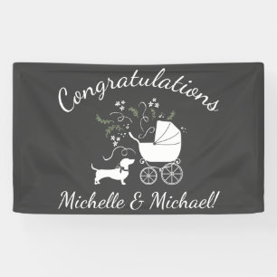Dachshund Weiner Dog Baby shower Geslacht Neutraal Spandoek