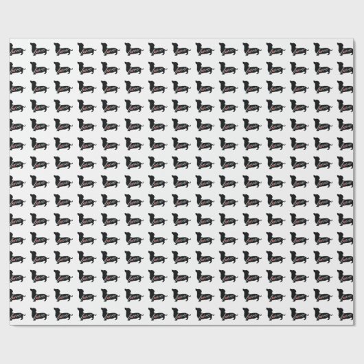 Dachshund "Weiner Dog" Love Cadeaupapier (Vlak)