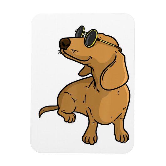 Dachshund Weiner Dog Sun Glasses Magneet (Verticaal)
