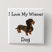 Dachshund Weiner Dog T-Shirt Button (Voorkant)