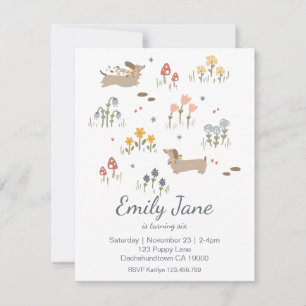 Dachshund Weiner Hondenliefhebbers Uitnodiging