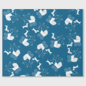 Dachshund Wiener Dog Baby shower Blue Boy Cadeaupapier (Vlak)
