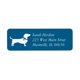 Dachshund Wiener Dog Baby shower Blue Boy Etiket
