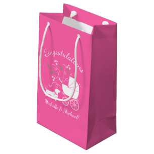 Dachshund Wiener Dog Baby shower Pink Girl Klein Cadeauzakje