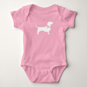 Dachshund Wiener Dog Baby shower Pink Girl Romper