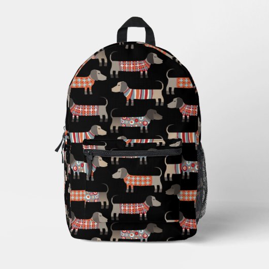 Dachshund Wiener Worst Hond Bedrukte Rugzak (Voorkant)