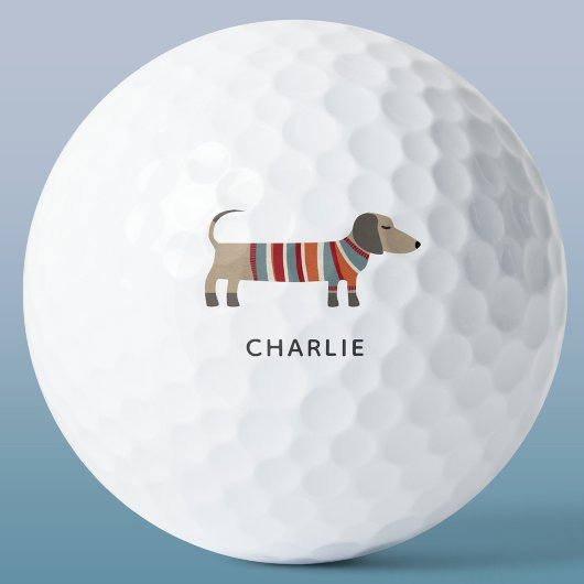 Dachshund Wiener Worst Hond gepersonaliseerd Golfballen