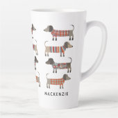 Dachshund Wiener Worst Hond gepersonaliseerd Latte Mok (Rechts)