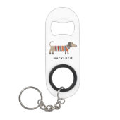 Dachshund Wiener Worst Hond gepersonaliseerd Mini Flessenopener (Voorkant)