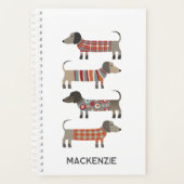 Dachshund Wiener Worst Hond gepersonaliseerd Planner (Voorkant)
