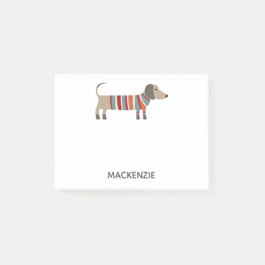 Dachshund Wiener Worst Hond gepersonaliseerd Post-it® Notes (Voorkant)