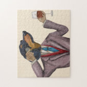 Dachshund Wine Snob Legpuzzel (Verticaal)