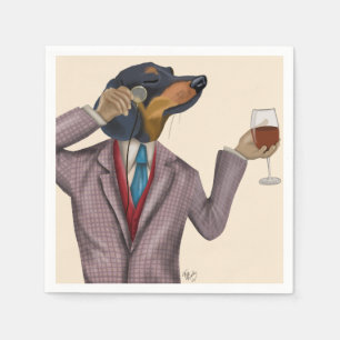 Dachshund Wine Snob Servet