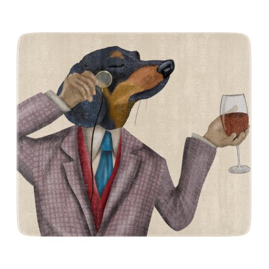 Dachshund Wine Snob Snijplank (Voorkant)