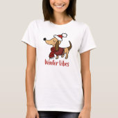 Dachshund Winter Dog T-Shirt (Voorkant)