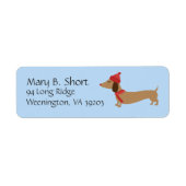 Dachshund Winter Holiday Return Address Labels (Voorkant)