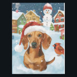 Dachshund Winter Wonderland Christmas Joy<br><div class="desc">Ce design festif reflète l'esprit joyeux de la période des fêtes, avec un adorable petit portant un chapeau de Père Noël. Le chien est niché dans un pays des merveilles hivernales, avec un bonhomme de neige, un sapin de Noël décoré et des cadeaux joliment emballés. Les flocons de neige tombent...</div>