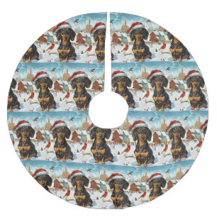 Dachshund Winter Wonderland Kerstvreugde Kerstboom Rok