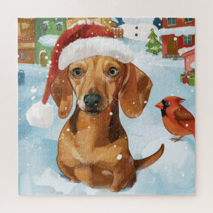 Dachshund Winter Wonderland Kerstvreugde Legpuzzel