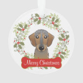 Dachshund (Wire Hair)  siermiddel Ornament (achterkant)