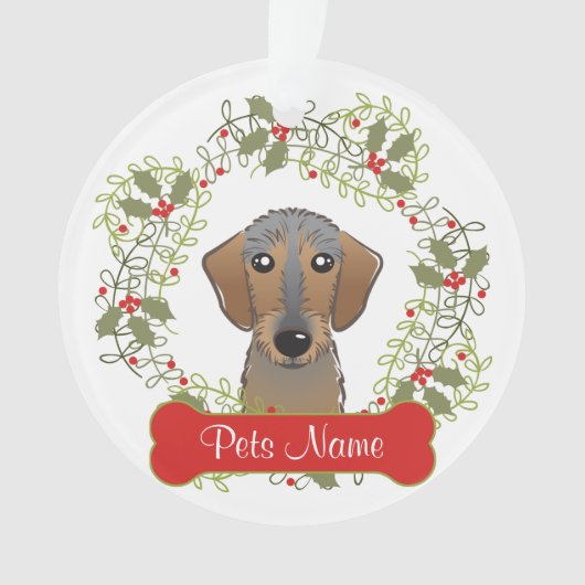 Dachshund (Wire Hair)  siermiddel Ornament (voorkant)
