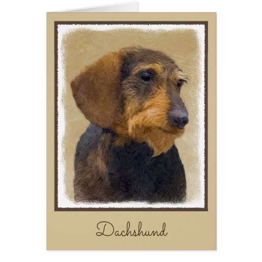 Dachshund (Wirehaire) schilderende oorspronkelijke (Voorkant)