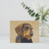 Dachshund (Wirehaire) schilderende oorspronkelijke Briefkaart (Staand voorkant)