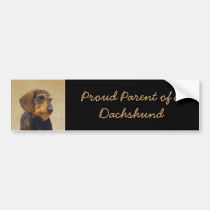 Dachshund (Wirehaire) schilderende oorspronkelijke Bumpersticker