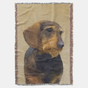 Dachshund (Wirehaire) schilderende oorspronkelijke Deken