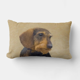 Dachshund (Wirehaire) schilderende oorspronkelijke Kussen
