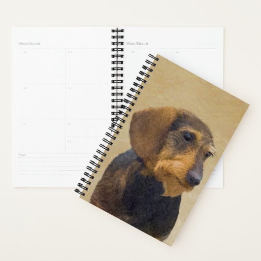 Dachshund (Wirehaire) schilderende oorspronkelijke Planner (Display)